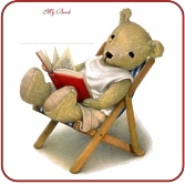 Bear Reading a Book Bookplates For Kids