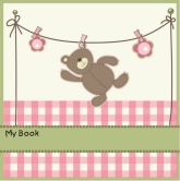 Teddy Bear on Pink Check Bookplates, Kids